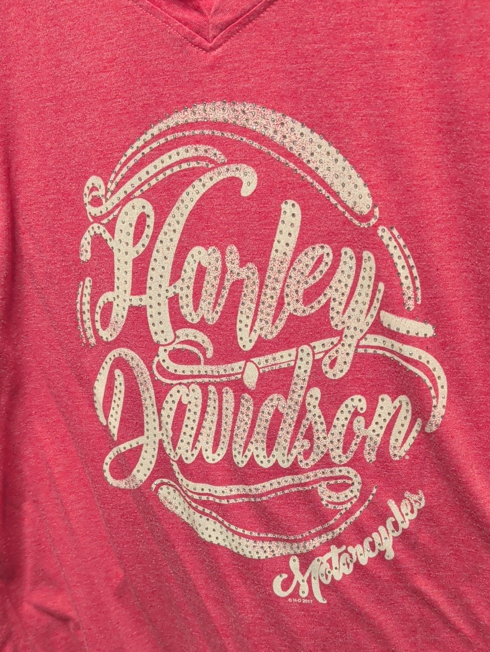 Harley-Davidson Pink and Cream Script Logo Tee